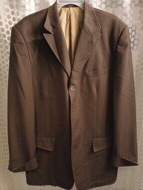 Steve Harvey Tv Collection Men's 42L Brown Single-Breasted Suit Jacket. FF#474